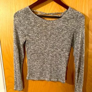 Grey and white cropped long sleeve